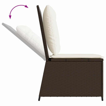 Divano da giardino con cuscino Nero e Bianco Crema polyrattan | homemem39
