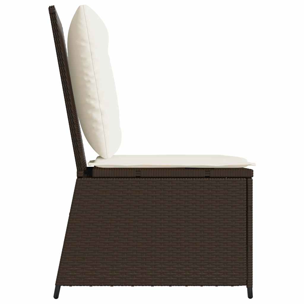 Divano da giardino con cuscino Nero e Bianco Crema polyrattan | homemem39