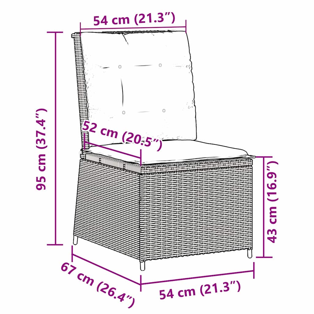 Divano da giardino con cuscino Marrone Poly Rattan - homemem39