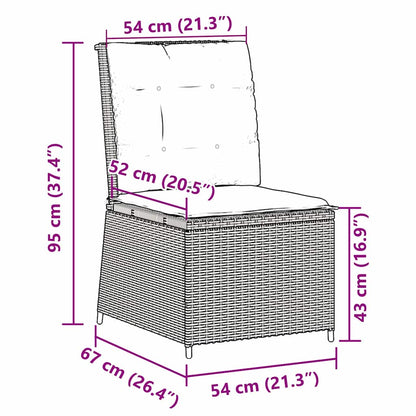 Divano da giardino con cuscino Marrone Poly Rattan - homemem39