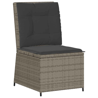 Divano da giardino con cuscino Grigio polyrattan