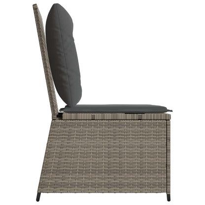 Divano da giardino con cuscino Grigio polyrattan