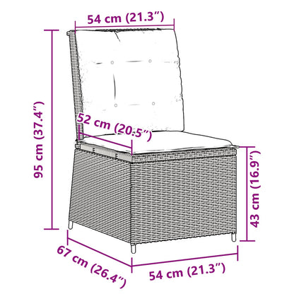 Divano da giardino con cuscino Grigio polyrattan