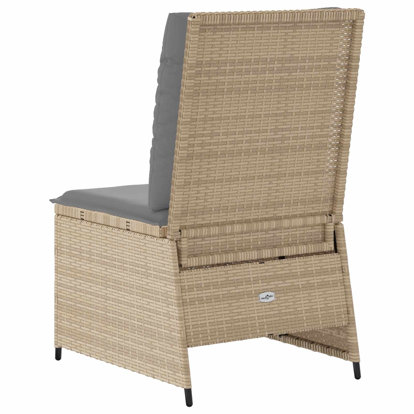 Divano da giardino con cuscino Beige e grigio polyrattan