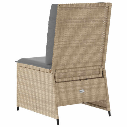 Divano da giardino con cuscino Beige e grigio polyrattan