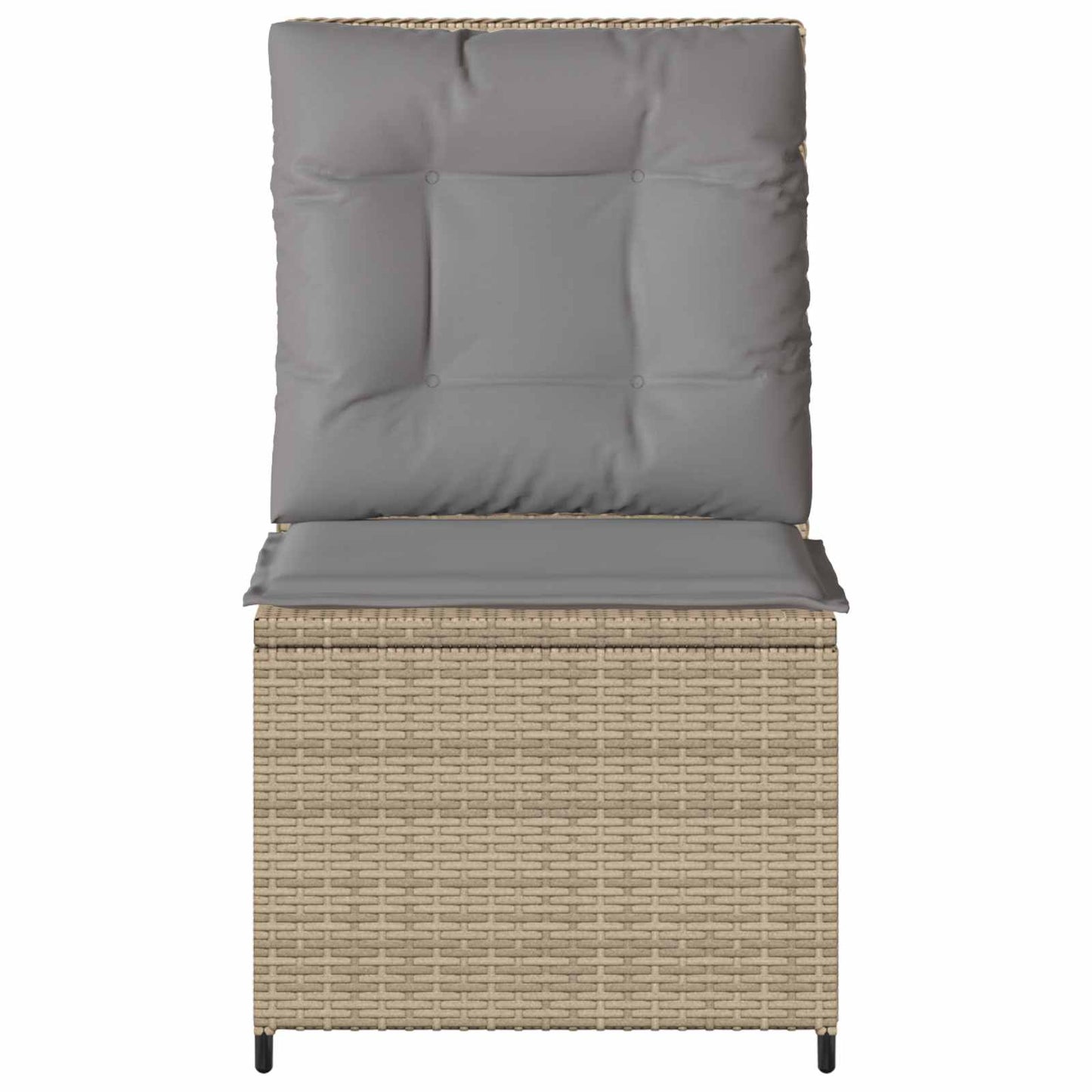 Divano da giardino con cuscino Beige e grigio polyrattan