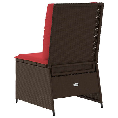 Divano da giardino con cuscino Marrone e Rosso polyrattan | homemem39