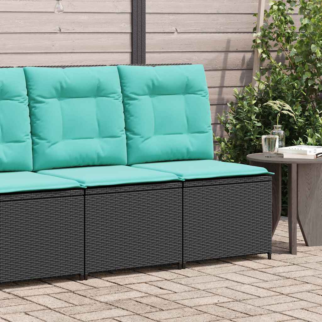 Divano da giardino con cuscino Nero e Turchese polyrattan | homemem39