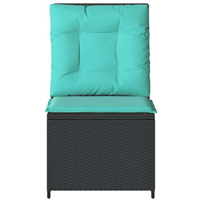 Divano da giardino con cuscino Nero e Turchese polyrattan | homemem39
