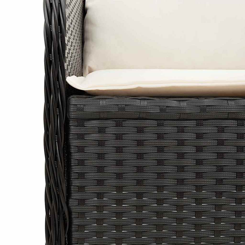 Panchina da giardino 2 pcs Nero polyrattan | homemem39