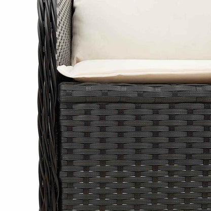 Panchina da giardino 2 pcs Nero polyrattan | homemem39
