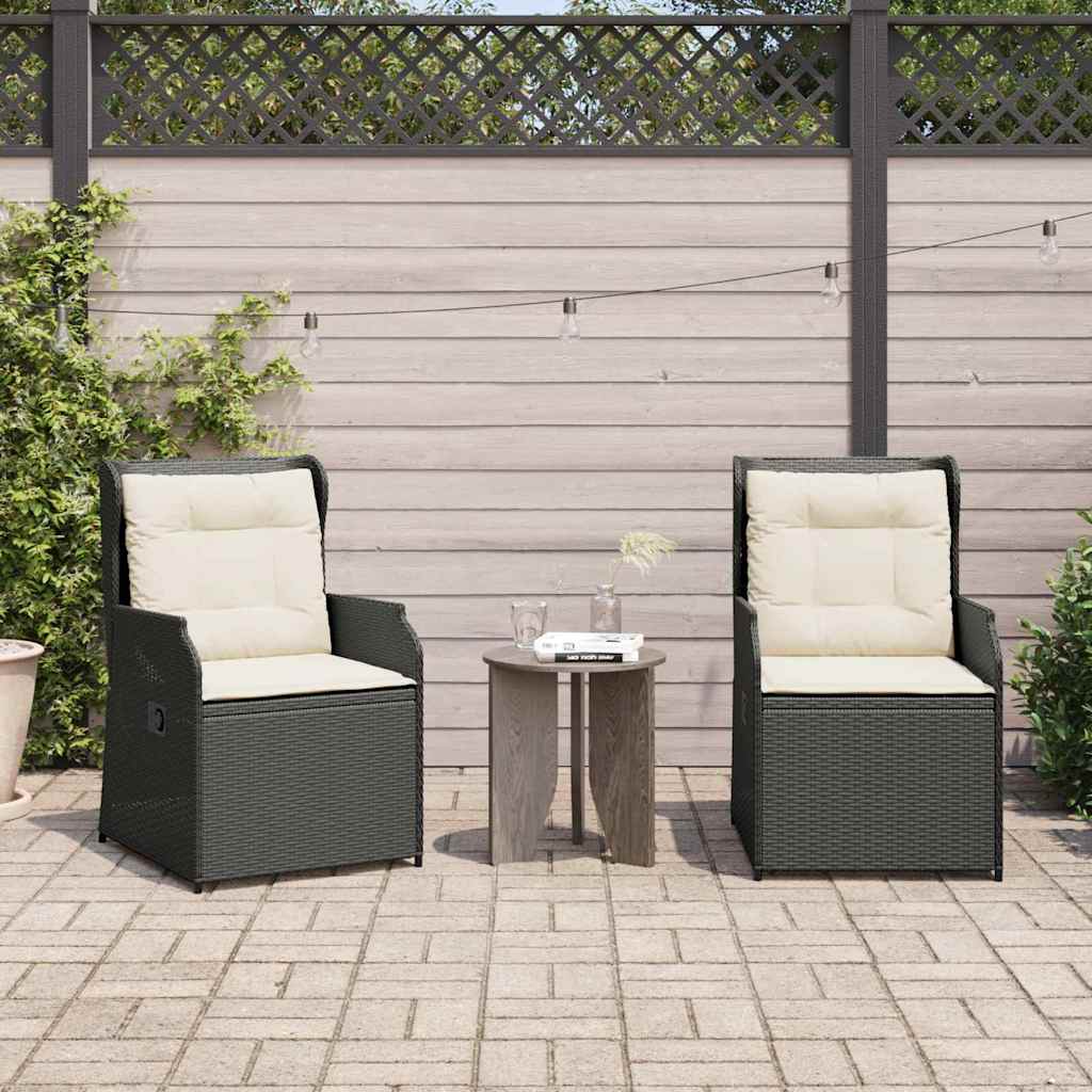 Panchina da giardino 2 pcs Nero polyrattan | homemem39