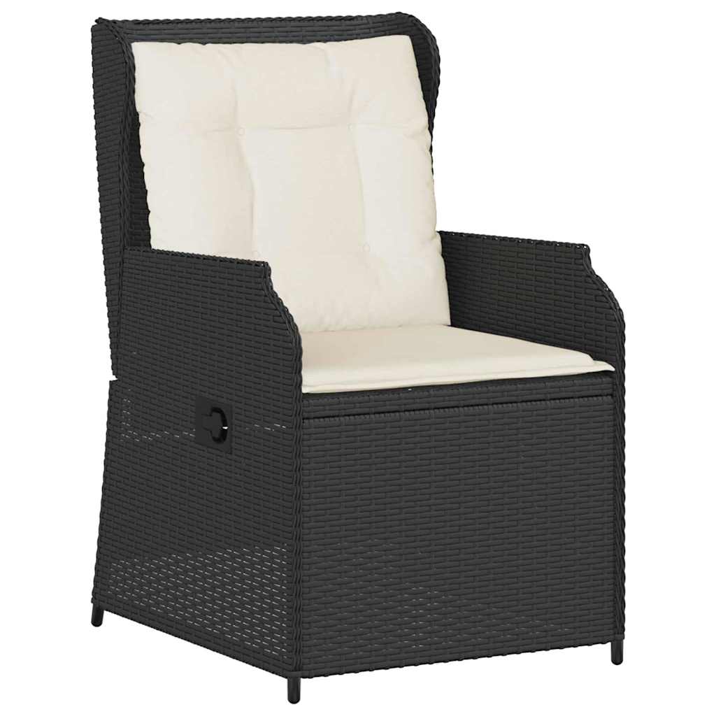 Panchina da giardino 2 pcs Nero polyrattan | homemem39