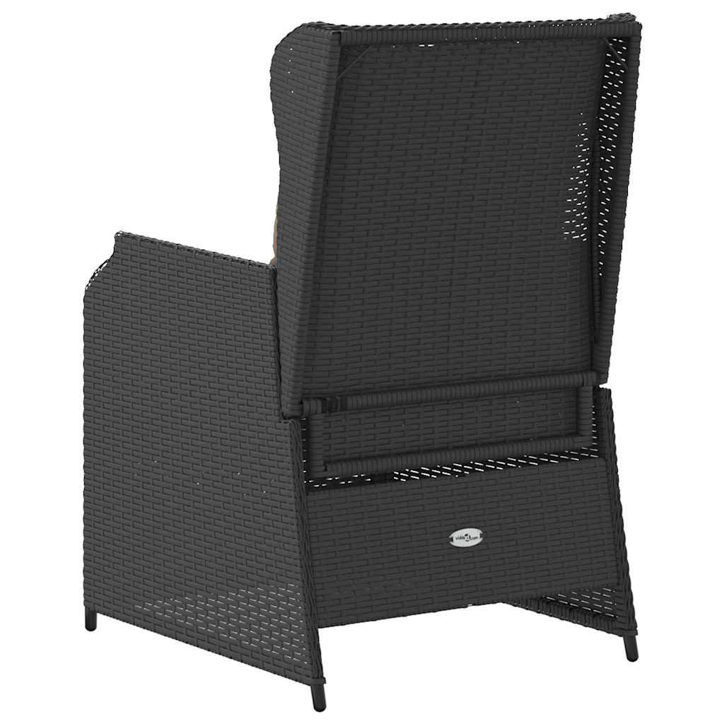 Panchina da giardino 2 pcs Nero polyrattan | homemem39