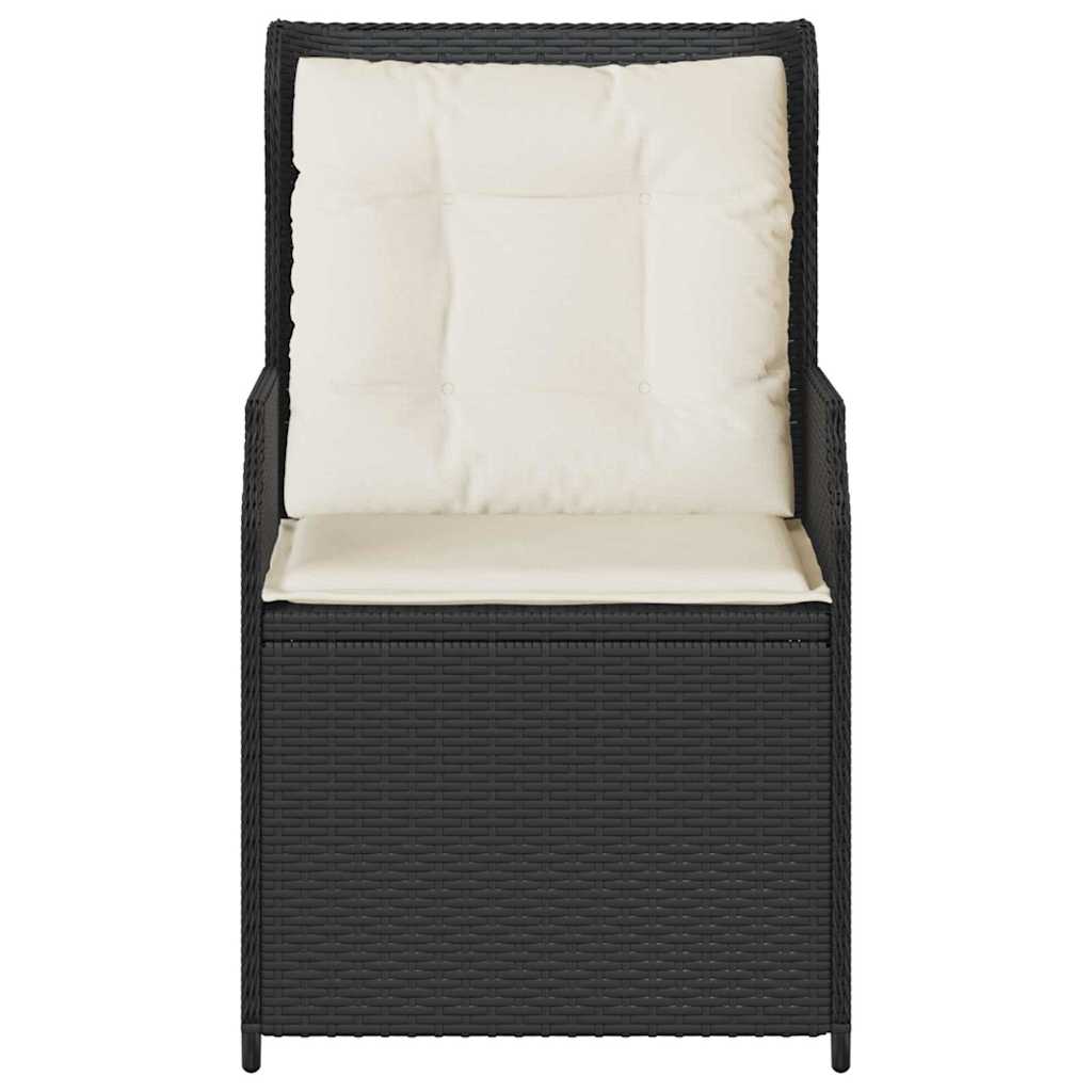 Panchina da giardino 2 pcs Nero polyrattan | homemem39