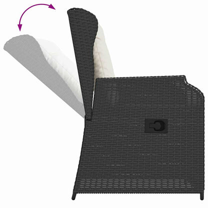 Panchina da giardino 2 pcs Nero polyrattan | homemem39