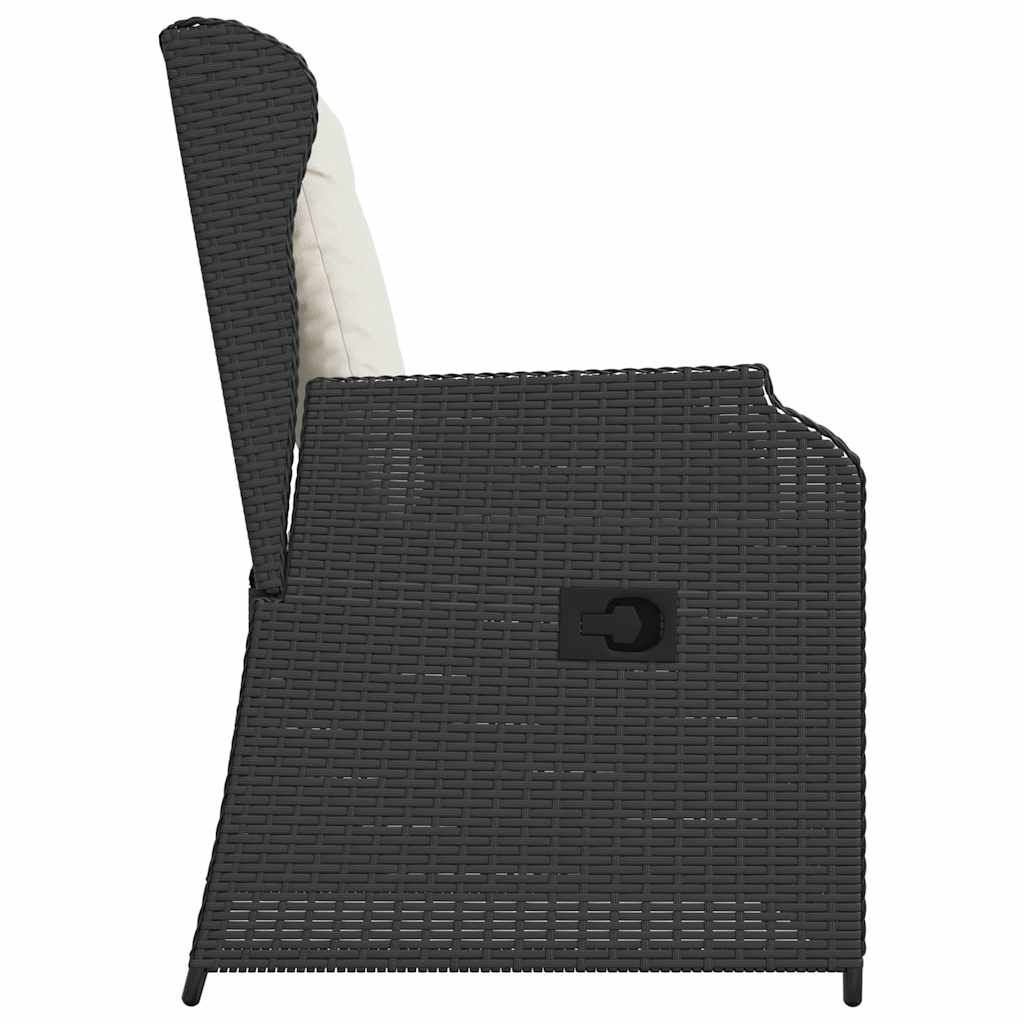 Panchina da giardino 2 pcs Nero polyrattan | homemem39