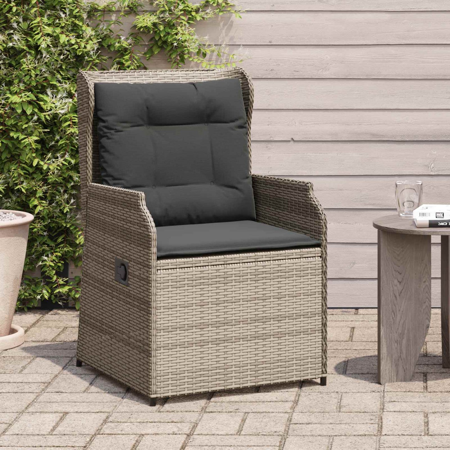 Panchina da giardino 2 pcs Grigio polyrattan