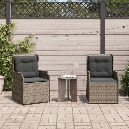 Panchina da giardino 2 pcs Grigio polyrattan