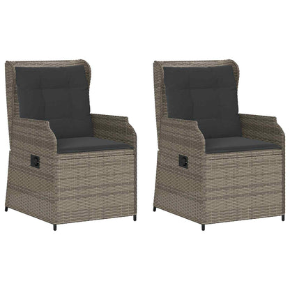 Panchina da giardino 2 pcs Grigio polyrattan