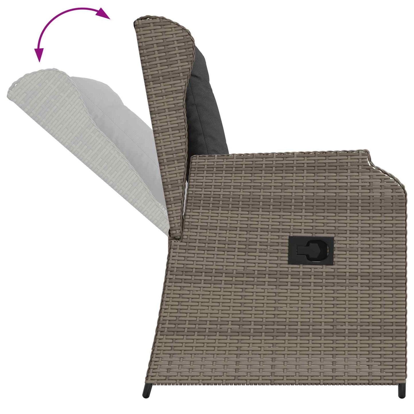 Panchina da giardino 2 pcs Grigio polyrattan