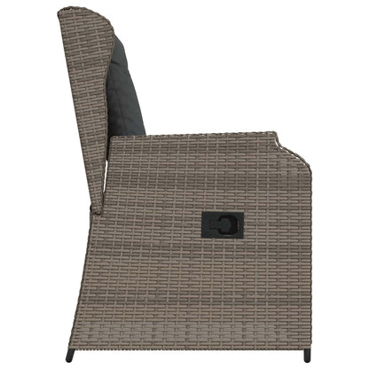 Panchina da giardino 2 pcs Grigio polyrattan