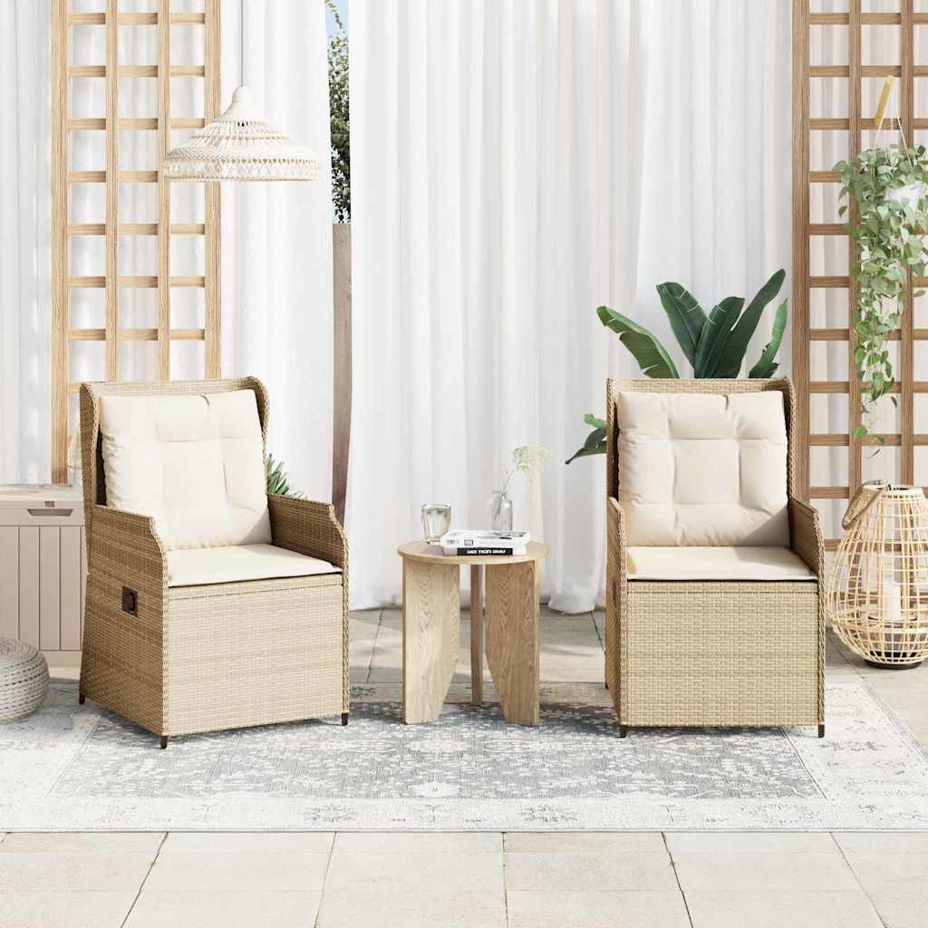 Panchina da giardino 2 pcs Beige polyrattan | homemem39