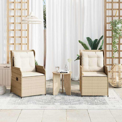 Panchina da giardino 2 pcs Beige polyrattan | homemem39