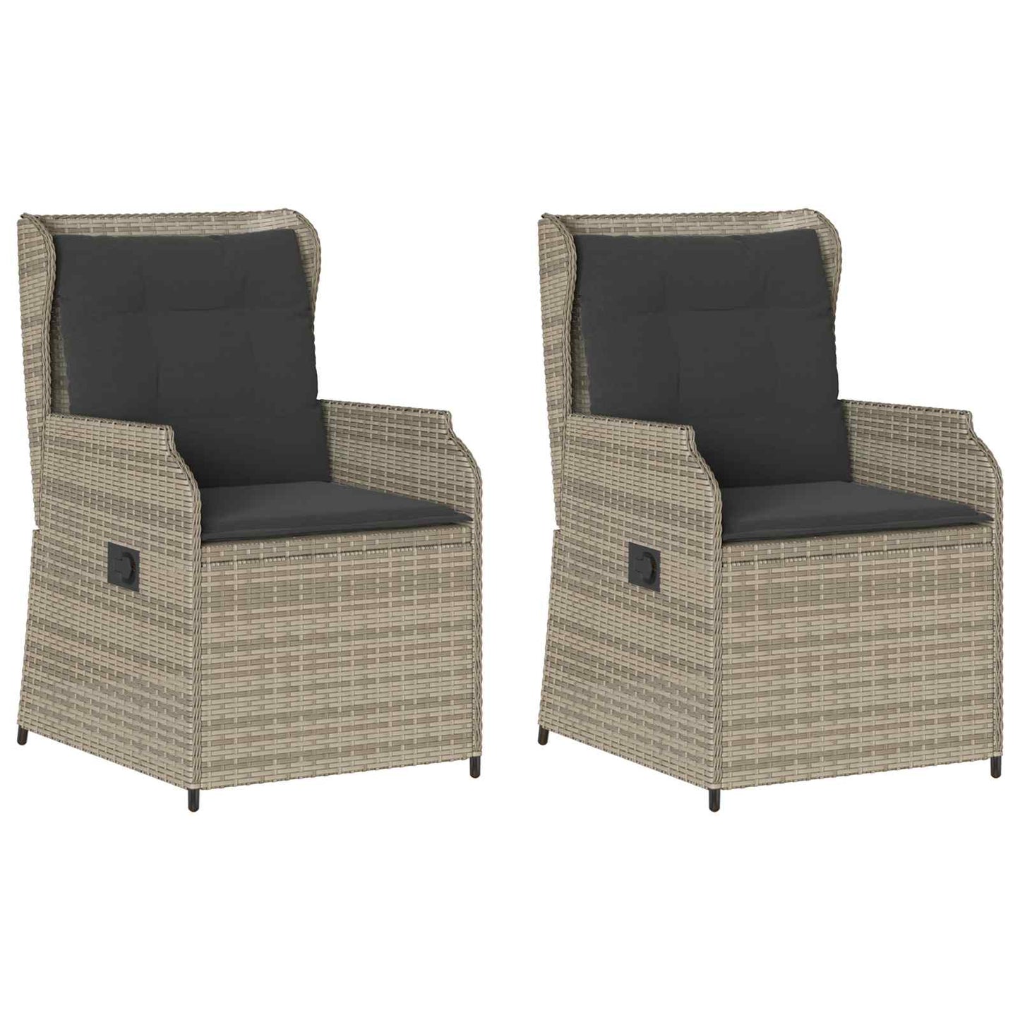 Panchina da giardino 2 pcs Grigio chiaro polyrattan