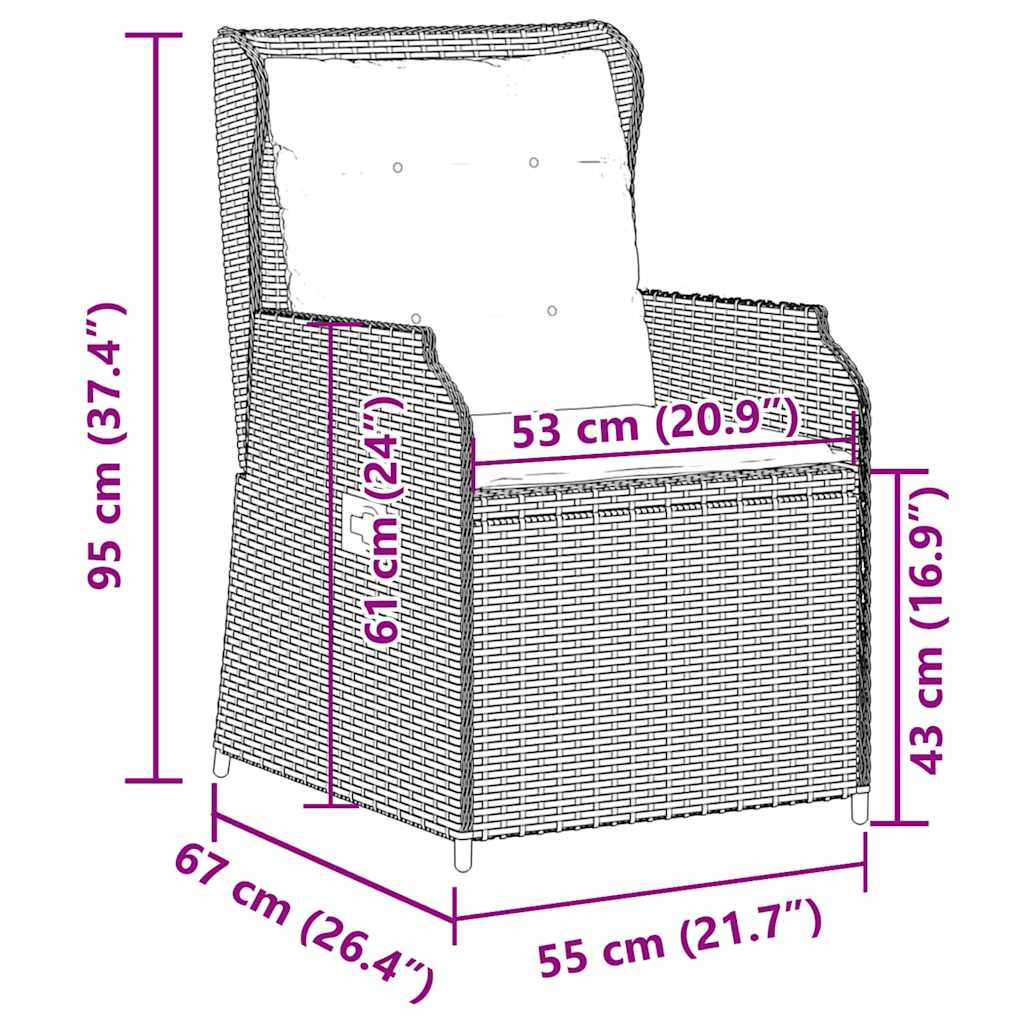 Panchina da giardino 2 pcs Grigio polyrattan | homemem39