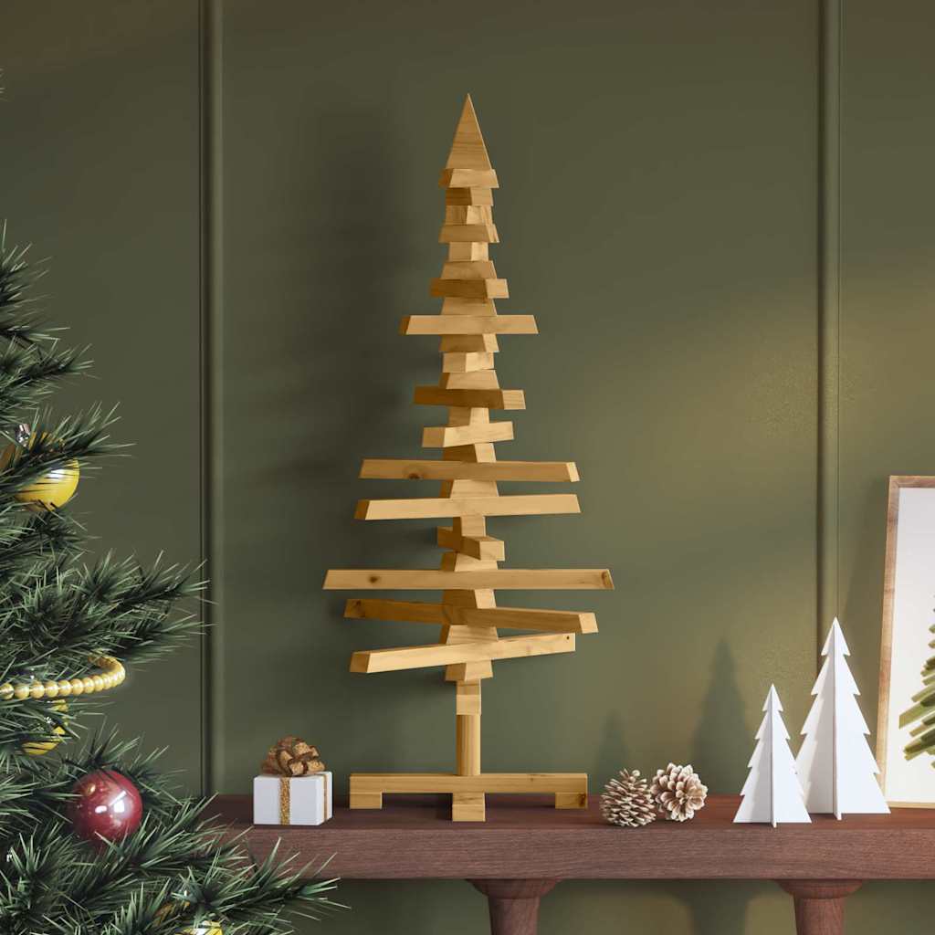 Albero di Natale in legno Marrone 90 cm Legno di pino massello