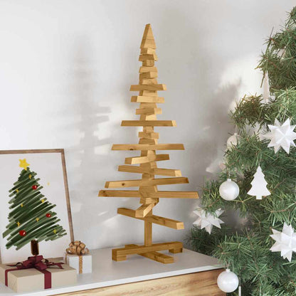 Albero di Natale in legno Marrone 90 cm Legno di pino massello