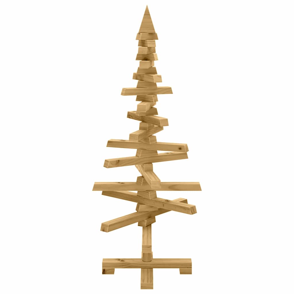 Albero di Natale in legno Marrone 90 cm Legno di pino massello