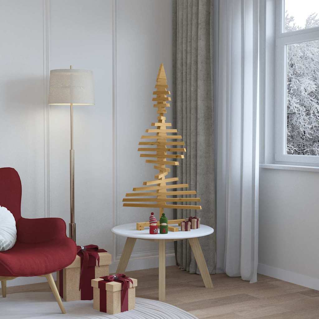 Albero di Natale in legno Marrone 120 cm Legno di pino massello | homemem39