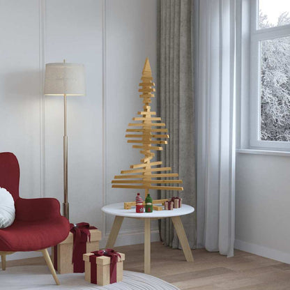Albero di Natale in legno Marrone 120 cm Legno di pino massello | homemem39