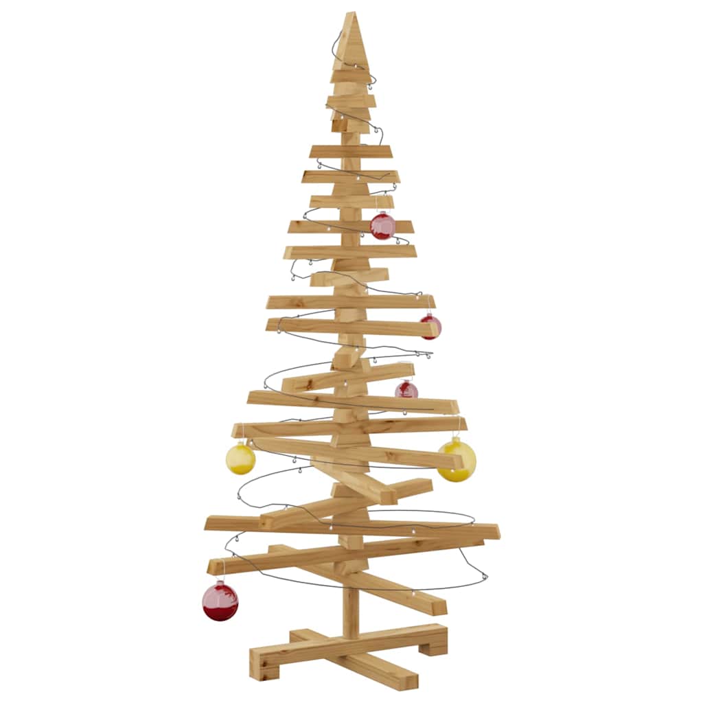 Albero di Natale in legno Marrone 120 cm Legno di pino massello | homemem39
