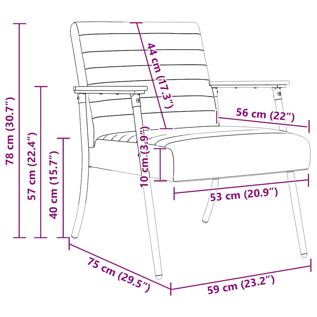 poltrona Grigio scuro 59 x 75 x 78 cm Tessuto | homemem39