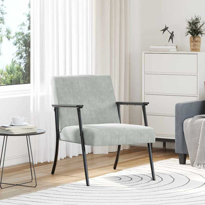 poltrona Grigio chiaro 59 x 75 x 78 cm Velluto