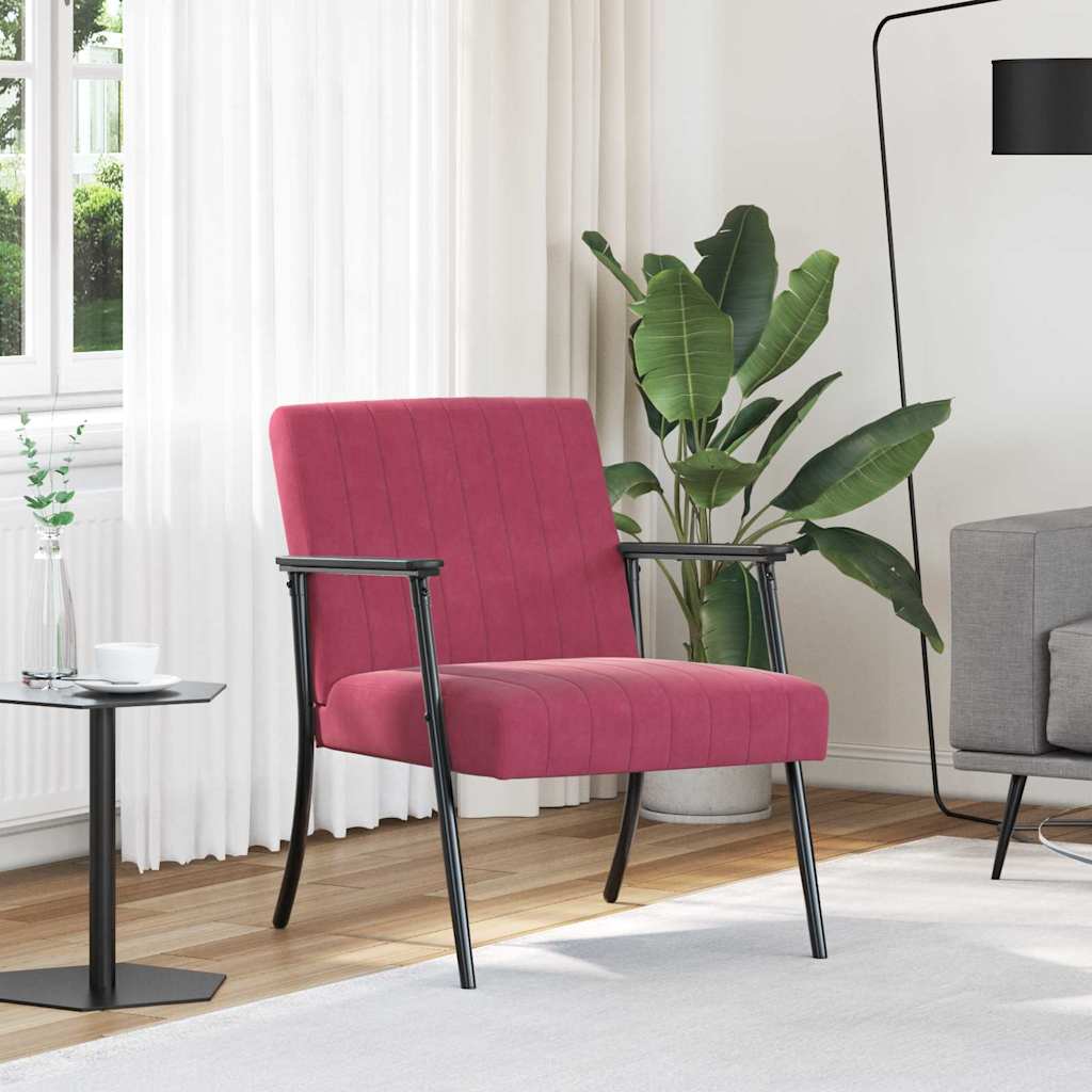 poltrona Rosso Vino 59 x 75 x 78 cm Velluto