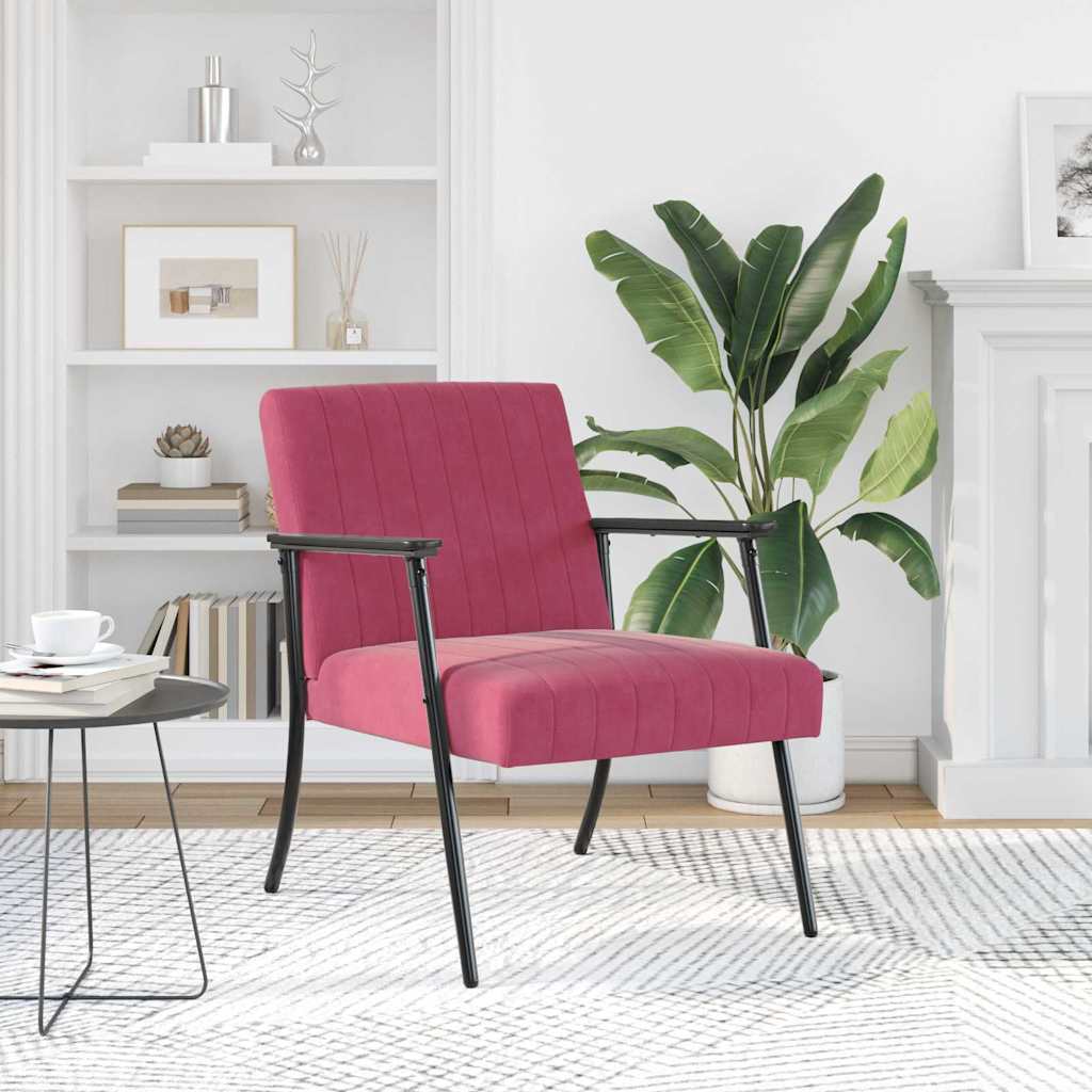 poltrona Rosso Vino 59 x 75 x 78 cm Velluto