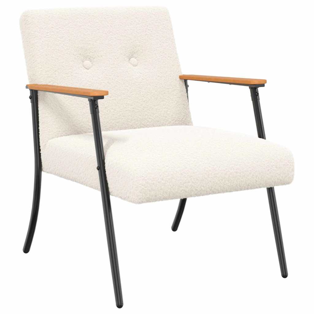poltrona Crema Tessuto simile alla lana ricci