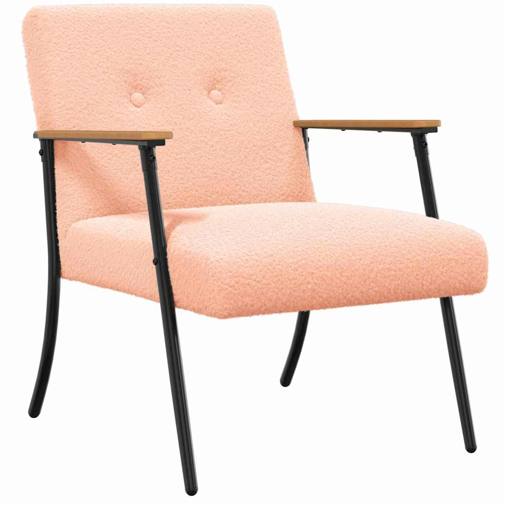 poltrona Rosa 59 x 75 x 78 cm Tessuto simile alla lana ricci