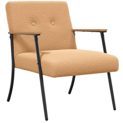 poltrona Beige Tessuto simile alla lana ricci