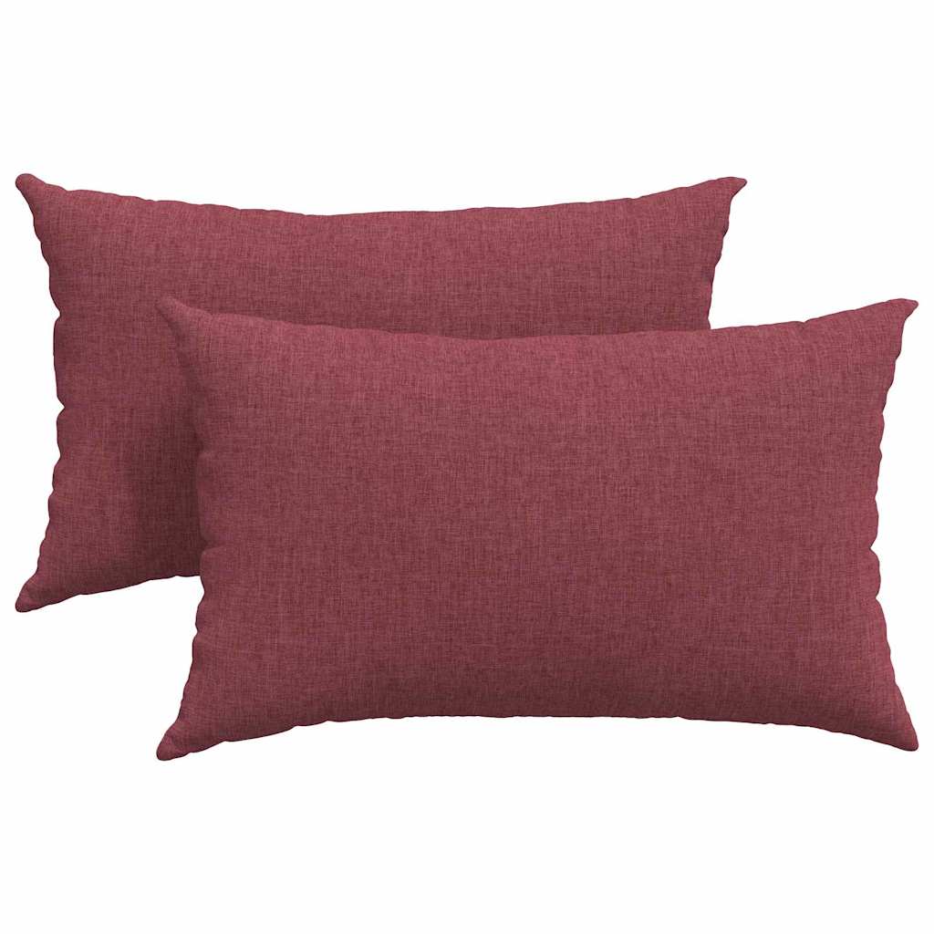 Cuscini da Divano 2 pcs Rosso Vino 50 x 30 cm Tessuto | homemem39
