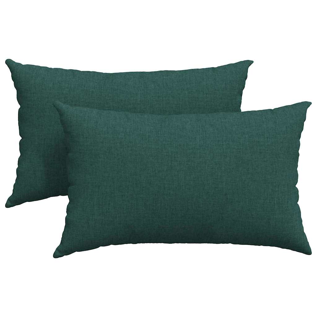 Cuscini da Divano 2 pcs Verde Scuro 50 x 30 cm Tessuto | homemem39