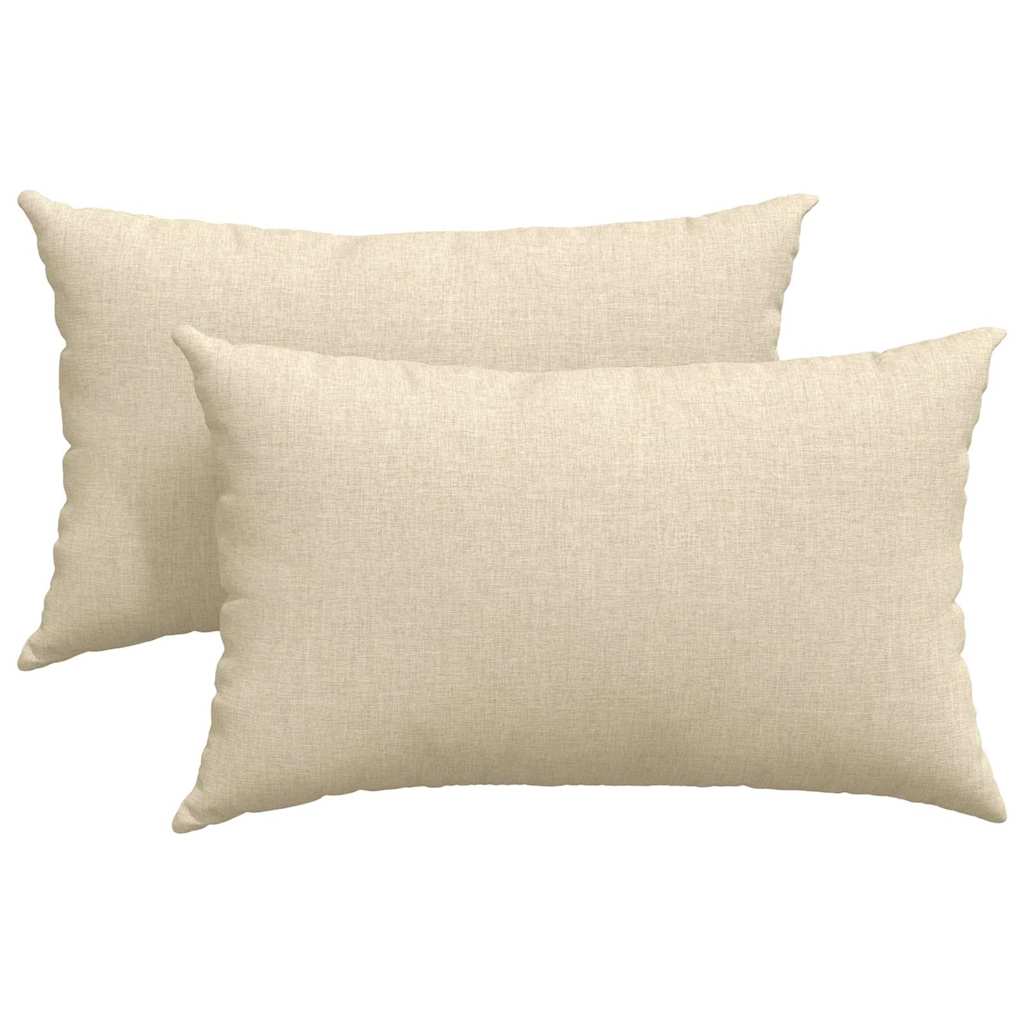 Cuscini da Divano 2 pcs Crema 50 x 30 cm Tessuto