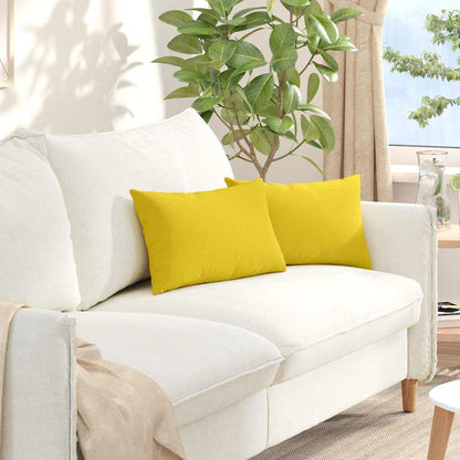 Cuscini da Divano 2 pcs Giallo Chiaro 50 x 30 cm Tessuto | homemem39