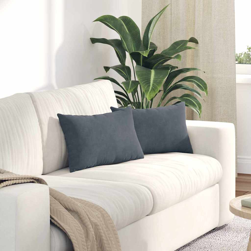 Cuscini da Divano 2 pcs Grigio scuro 50 x 30 cm | homemem39