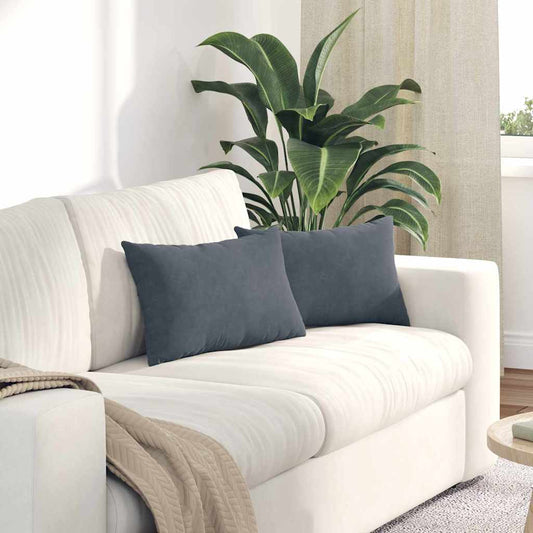 Cuscini da Divano 2 pcs Grigio scuro 50 x 30 cm | homemem39