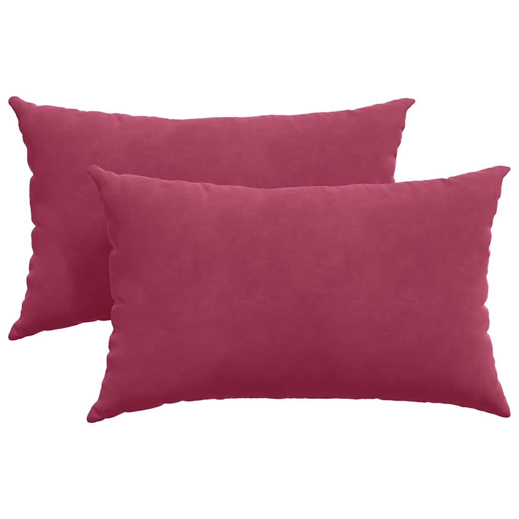 Cuscini da Divano 2 pcs Rosso vino 50 x 30 cm Tessuto in Cords | homemem39